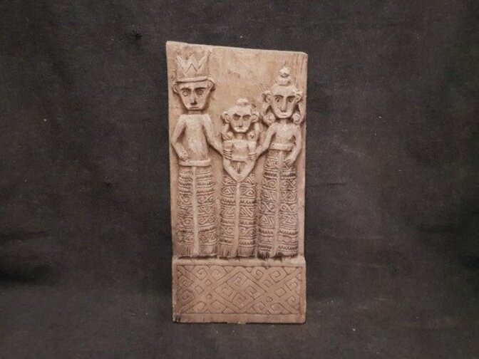 Holzskulptur mit Familie 42x100 cm SKA1869-01