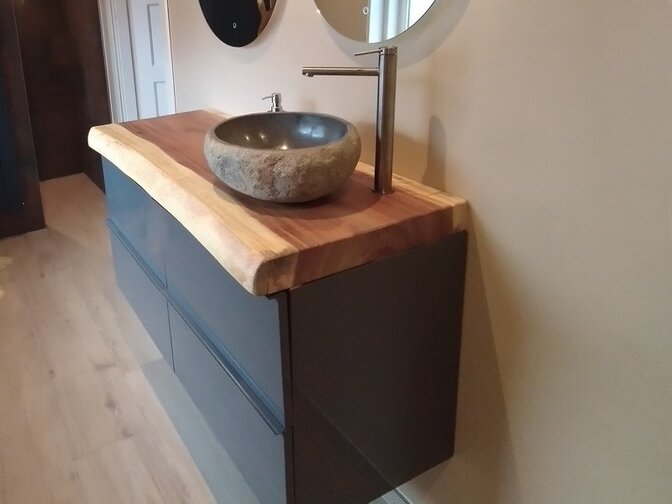 Suar-Bücherregal 35x160cm ohne Stützen