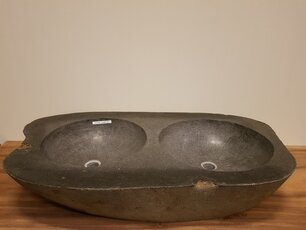 Doppelwaschbecken aus Naturstein FL19165 - 102x56x17cm