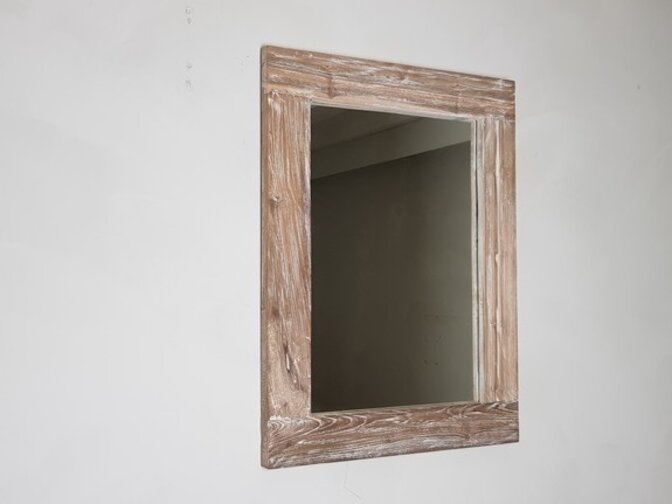 Spiegel 60x80x9cm White Wash - Teak