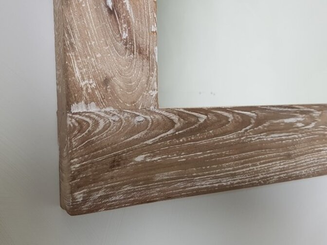 Spiegel 60x80x9cm White Wash - Teak