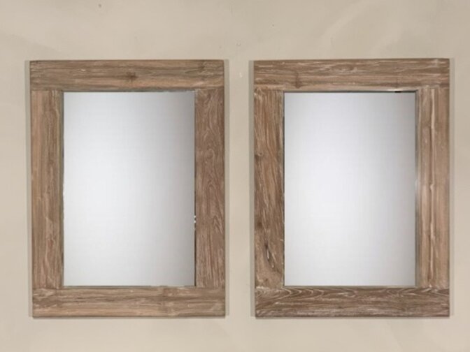 Spiegel 60x80x9cm White Wash - Teak