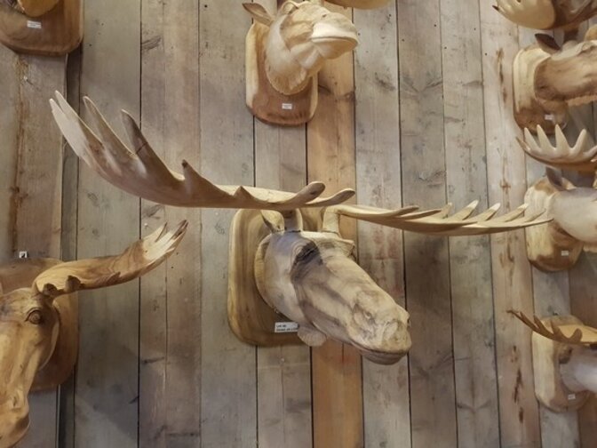 Elchkopf aus Holz XXL 150x70x50cm