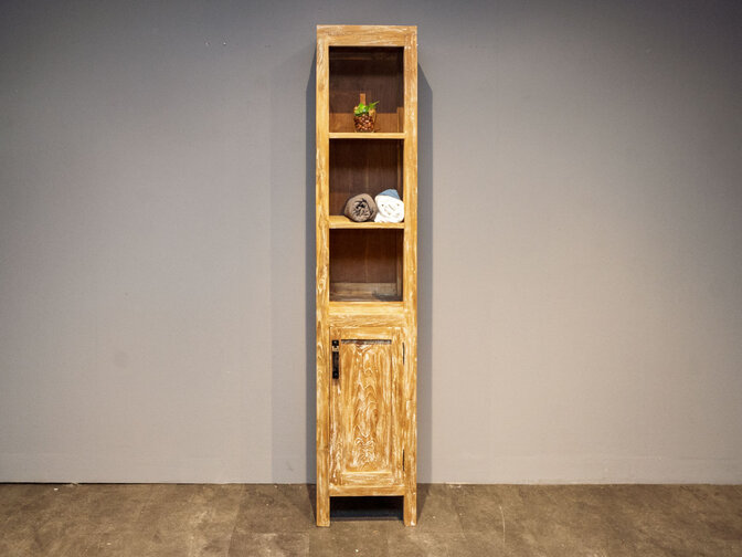 Teak-Badezimmerschrank 40x35x200 cm – White Wash