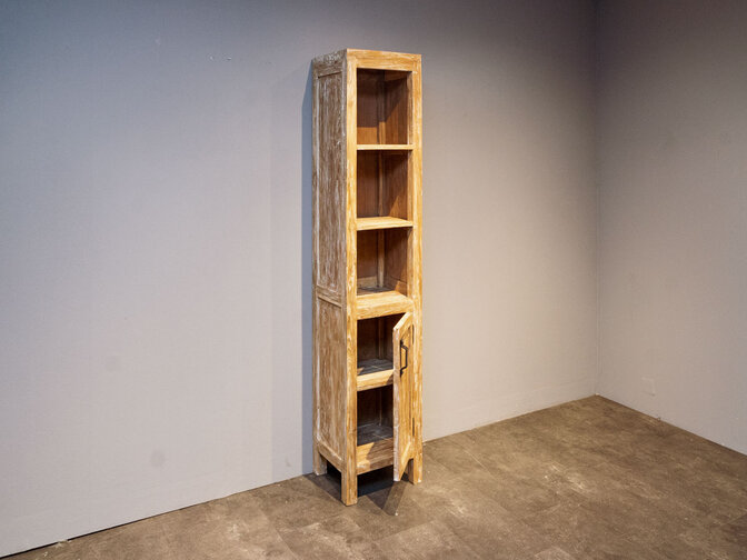 Teak-Badezimmerschrank 40x35x200 cm – White Wash