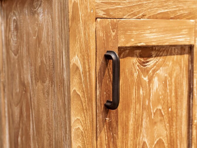 Teak-Badezimmerschrank 40x35x200 cm – White Wash