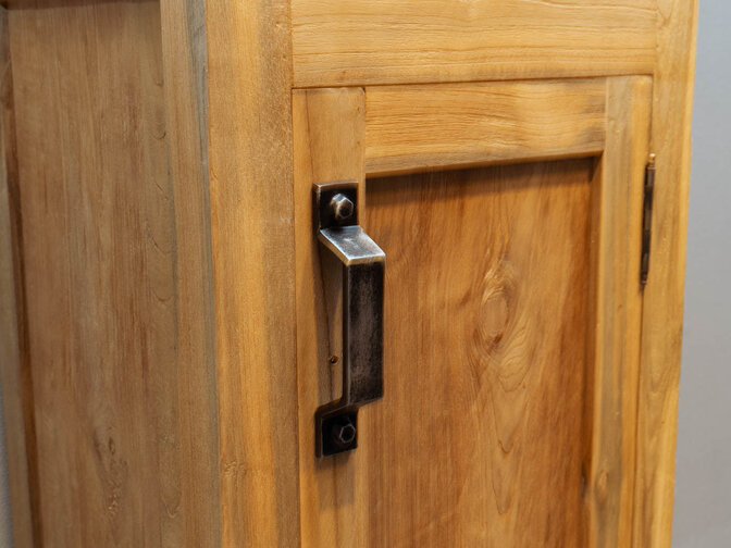 Teak-Badezimmerschrank 40x35x200 cm – Natur