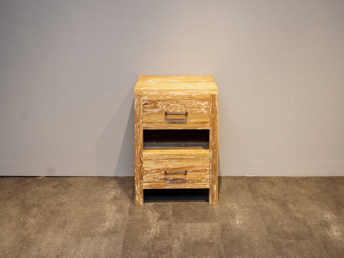 Badezimmerschrank aus Holz 60x42x85cm - Weiß lasiert