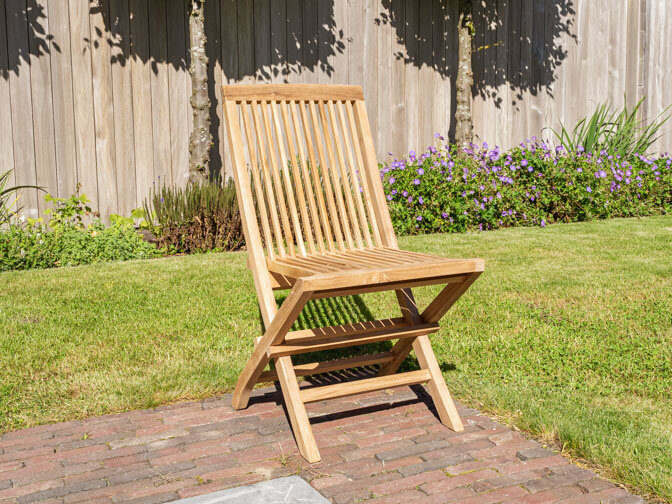 Teak-Gartenmöbelgarnitur Toscane 115 mit 4 Klappstühlen Alba