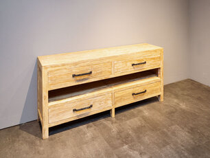 Teak-Badezimmerwaschtisch 180x45x85 cm - White Wash