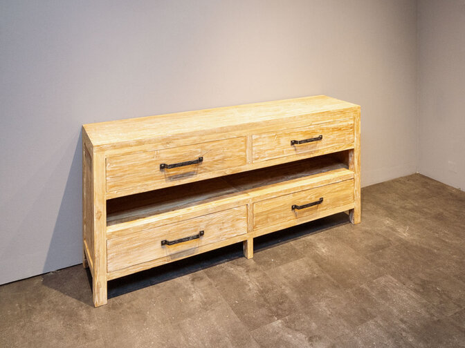 Teak-Badezimmerwaschtisch 180x45x85 cm - White Wash