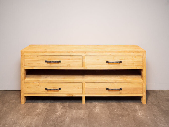 Teak-Badezimmerschrank 200x45x85 cm – naturbelassen
