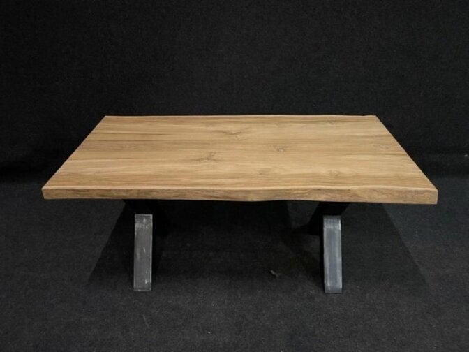 Tischplatte aus Teak-Baumstamm 80x160cm für den Innenbereich