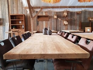 Teak-Baumstamm-Tischplatte 100x280 cm Outdoor
