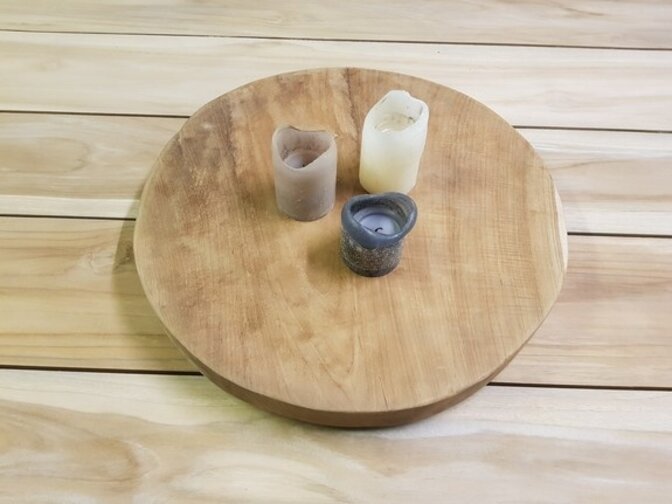 Lazy Suzanne-Drehtablett 50 cm – massives Teakholz