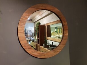 Runder Spiegel 90 x 9 cm Natur - Teak