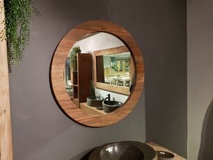 Runder Spiegel 100 x 9 cm Natur - Teak