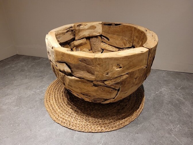 Übertopf aus Teakwurzelholz 90 x 60 cm