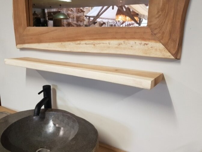 Suar-Schweberegal/Toilettenregal 80 x 15 x 3 cm