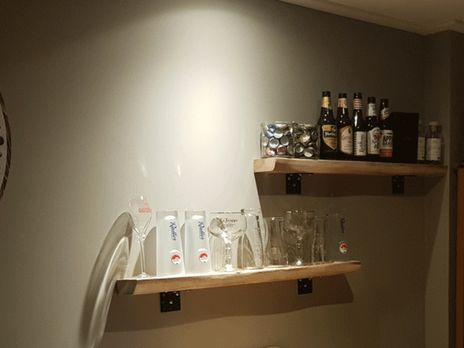 Suar-Schweberegal 160 x 15 x 3 cm