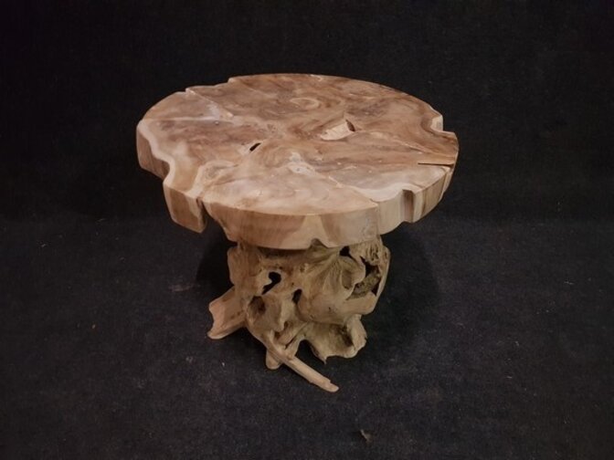 Geschnitzter Tisch Ø80x75cm - RI2112-09