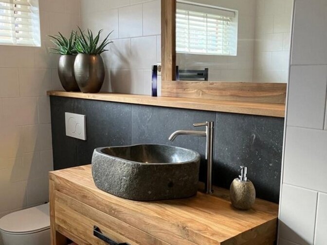 Teak-Wandregal/Toilettenregal 110 x 15 x 3,5 cm Teakholz natur