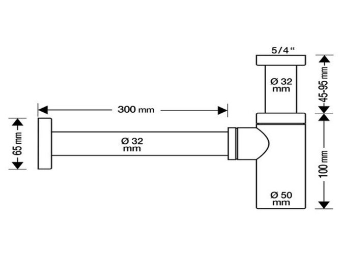 Differnz-Siphon verchromt
