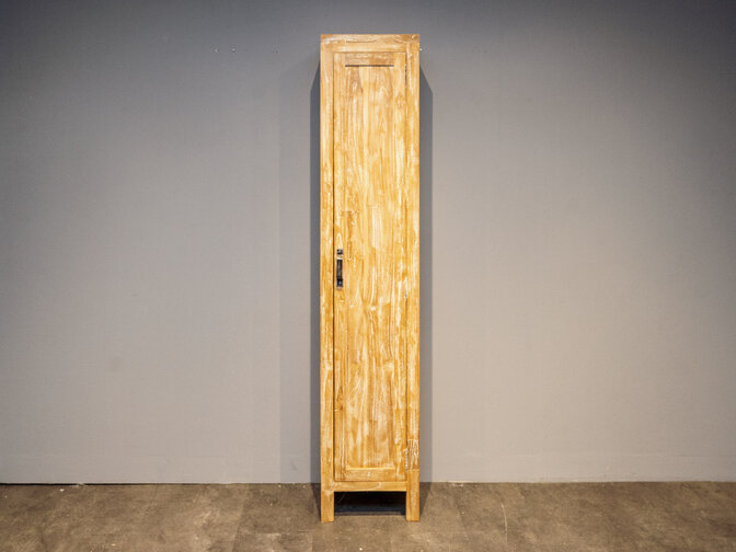 Badschrank 40x32x200cm - White Wash - 1 Tür