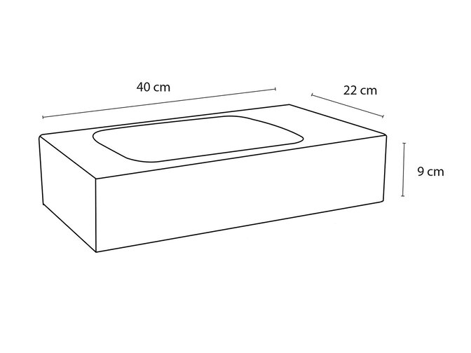Natursteinwaschbecken  eckig 40x22x9cm