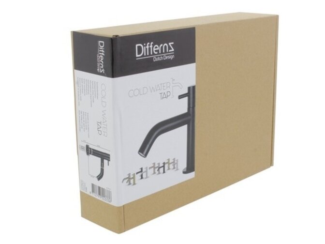 Differnz-Kaltwasserhahn gebogen – Mattschwarz