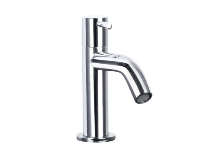 Differnz-Kaltwasserhahn gebogen – Chrom