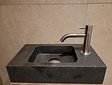Waschbeckenunterschrank aus Teakholz mit Waschbecken komplett – Natur
