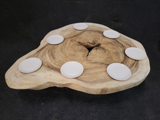 Suar-Baumstammtischplatte 155/175 cm CA31-2224