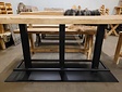 Stehtischbein mit Fußstütze 200x60x100cm - schwarz