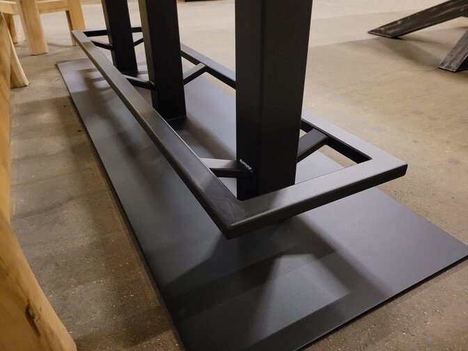 Stehtischbein mit Fußstütze 200x60x100cm - schwarz