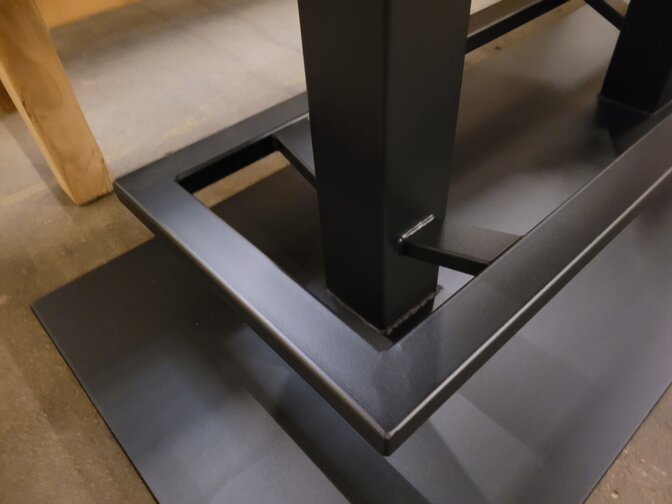 Stehtischbein mit Fußstütze 120x60x100cm - schwarz