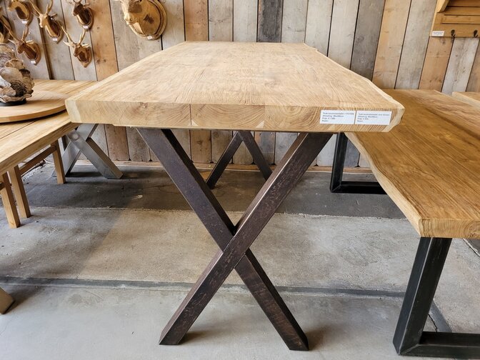 Teak-Baumstamm-Tischplatte 90x200 cm Outdoor