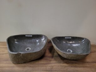 2 Waschbecken aus 1 Stein 53x37x15cm FL21481