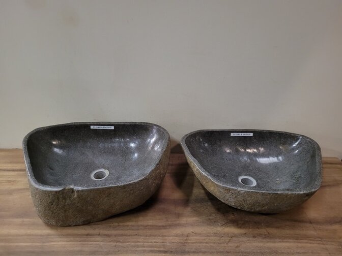 2 Waschbecken aus 1 Stein 53x37x15cm FL21481