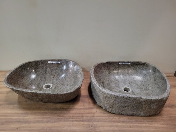 2 Waschbecken aus 1 Stein - 50x40x15cm - FL21483