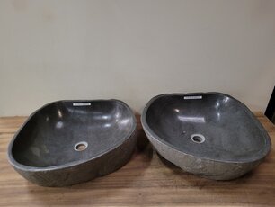 2 Waschbecken aus 1 Stein 52x47x15cm Twinset FL21543