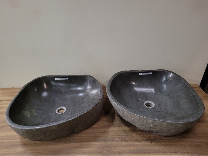 2 Waschbecken aus 1 Stein 52x47x15cm Twinset FL21543