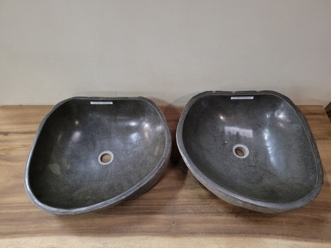 2 Waschbecken aus 1 Stein 52x47x15cm Twinset FL21543