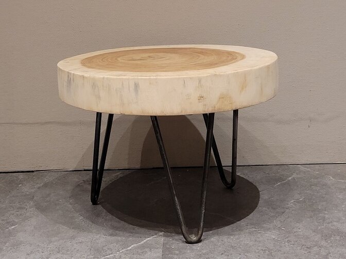 Couchtisch mit Hairpins +/- Ø40/50 cm – Höhe 33 cm