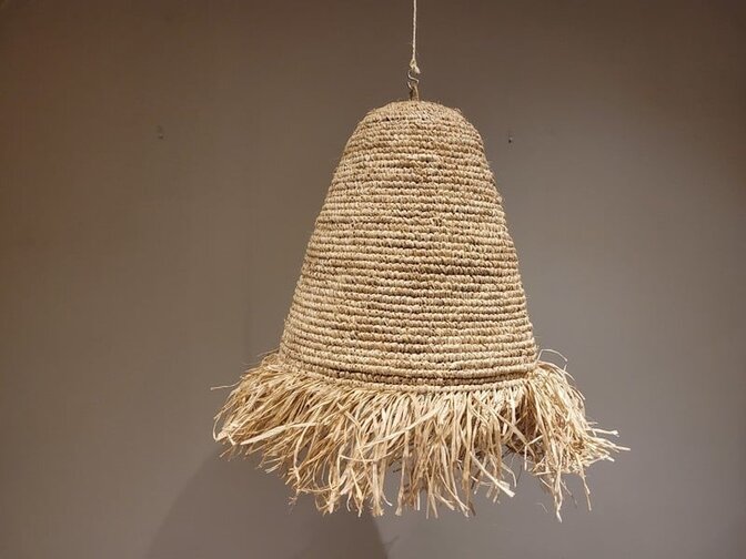 Lampenschirm im Ibiza-Stil 45x55cm Glockenform mit Franzen