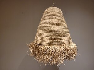 Lampenschirm im Ibiza-Stil 55x65cm Glockenform mit Franzen