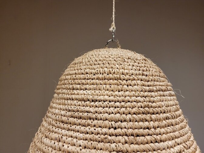 Lampenschirm im Ibiza-Stil 55x65cm Glockenform mit Franzen