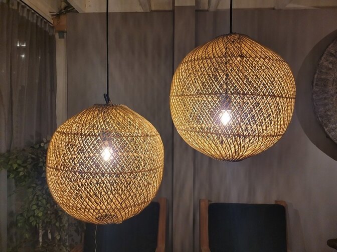 Lampenschirm aus Schilf runde Kugel 40x40cm