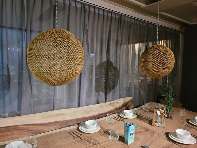 Lampenschirm aus Schilf runde Kugel 40x40cm