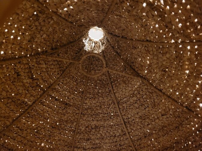 Lampenschirm aus geflochtenem Schilf 45x35cm